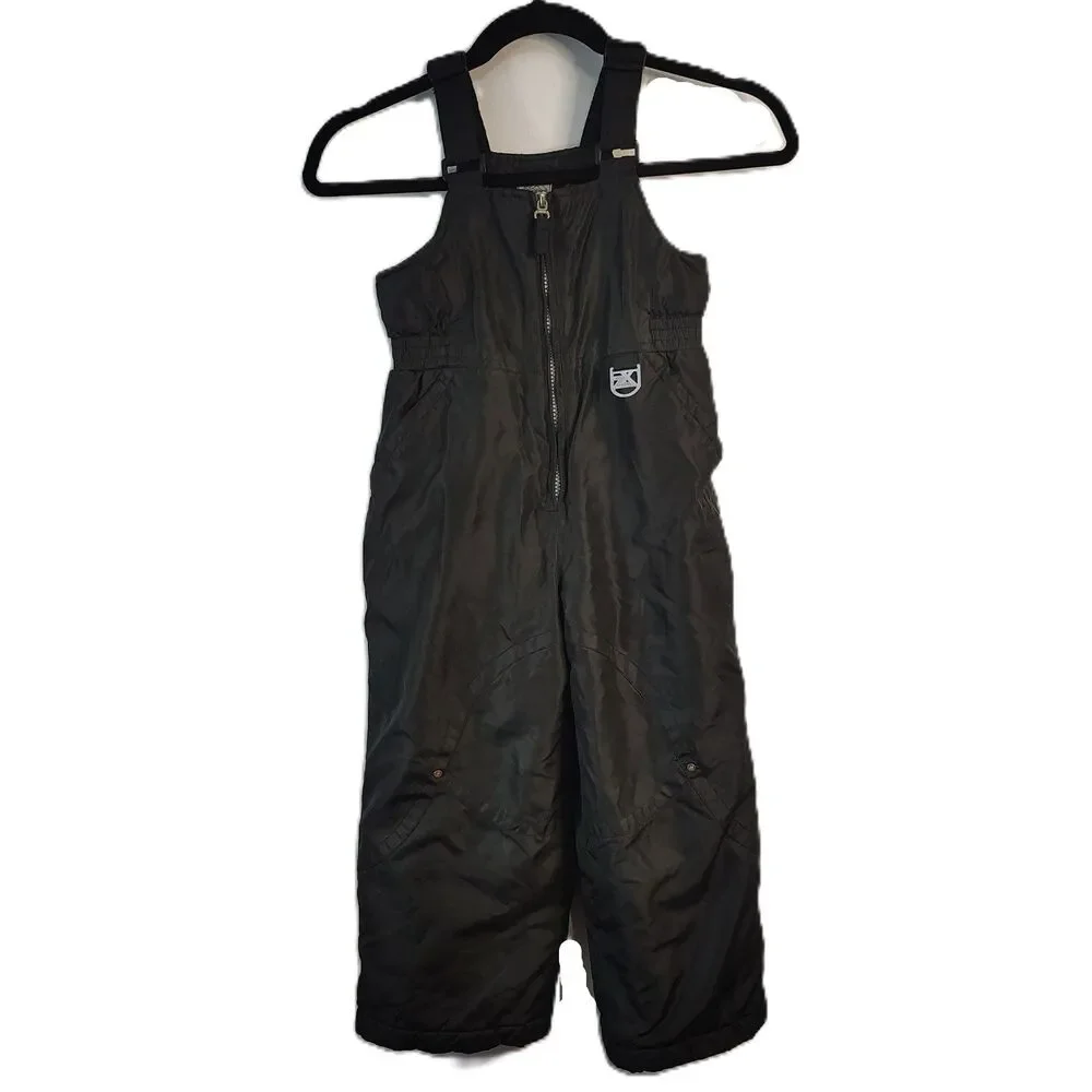 ZeroXposur Kids Black Bib Overall Snow Pants Sz 4 Boys Girls Unisex Adjustable